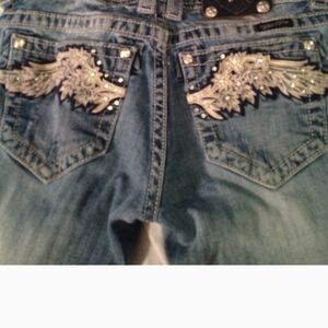Miss Me Denim Jeans with Silver Accents